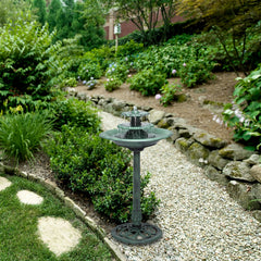 Side view of the Alpine 35" Tall fountain showing cascading tiers