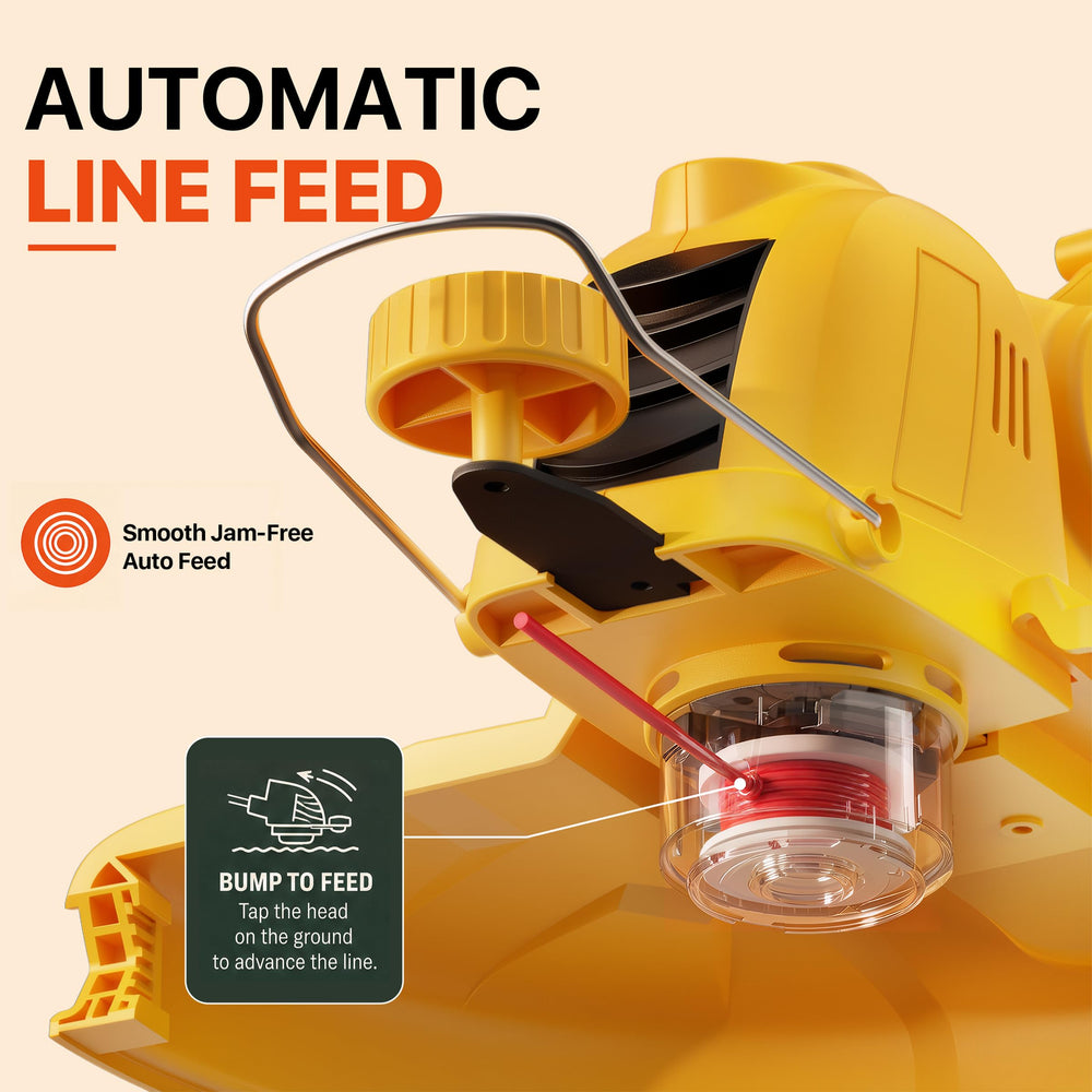 Side view of the ALSO GO Cordless String Trimmer showcasing the adjustable head