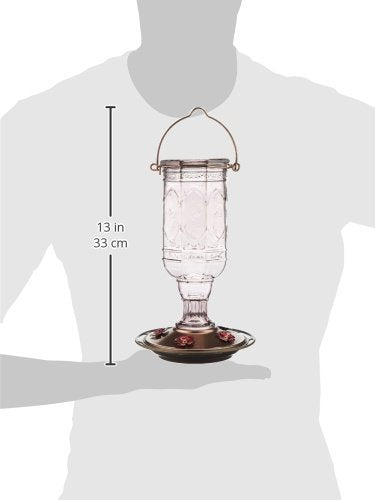 Side view of the Amethyst Jewel Hummingbird Feeder with copper accents