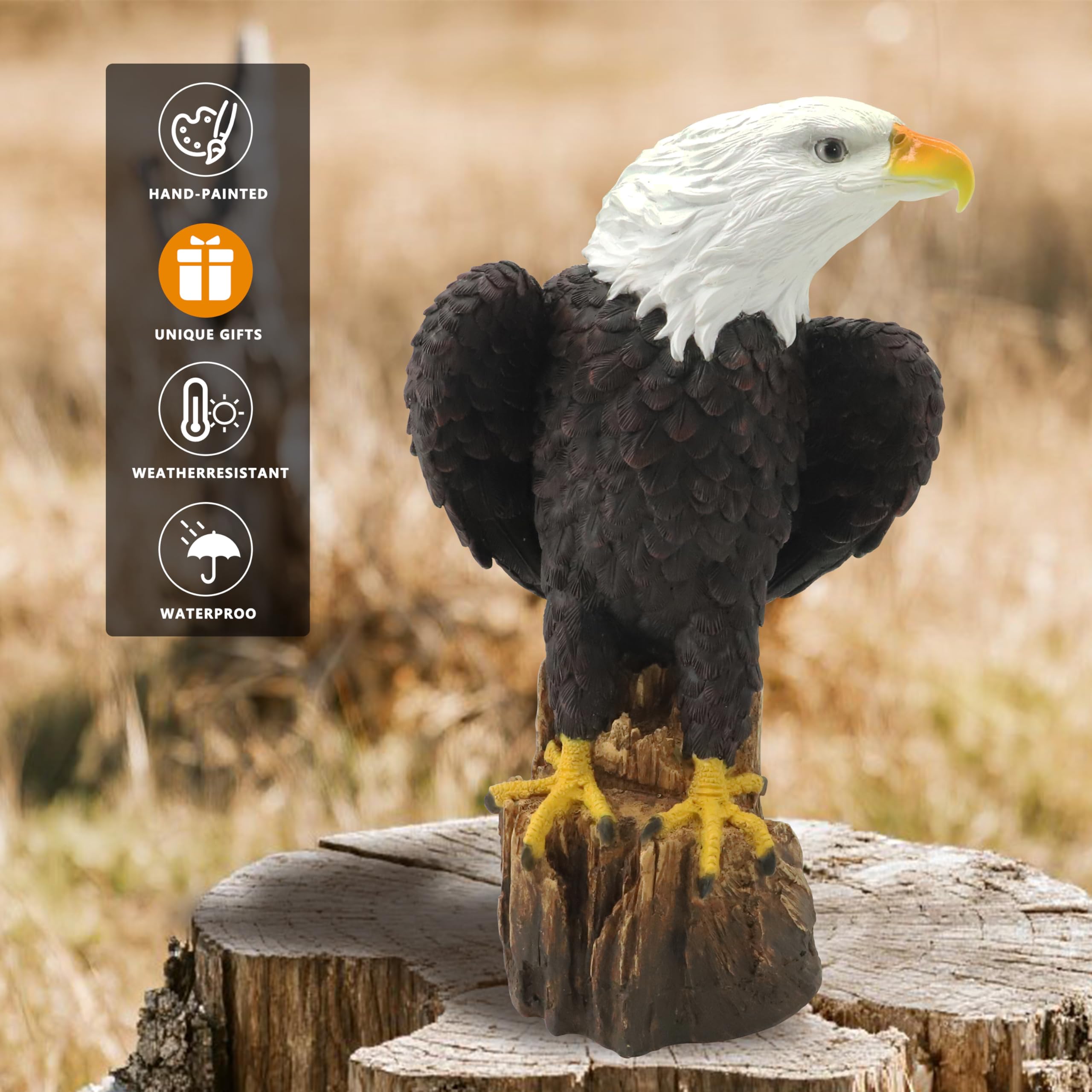 Side view of the Bald Eagle Statue showcasing its proud posture
