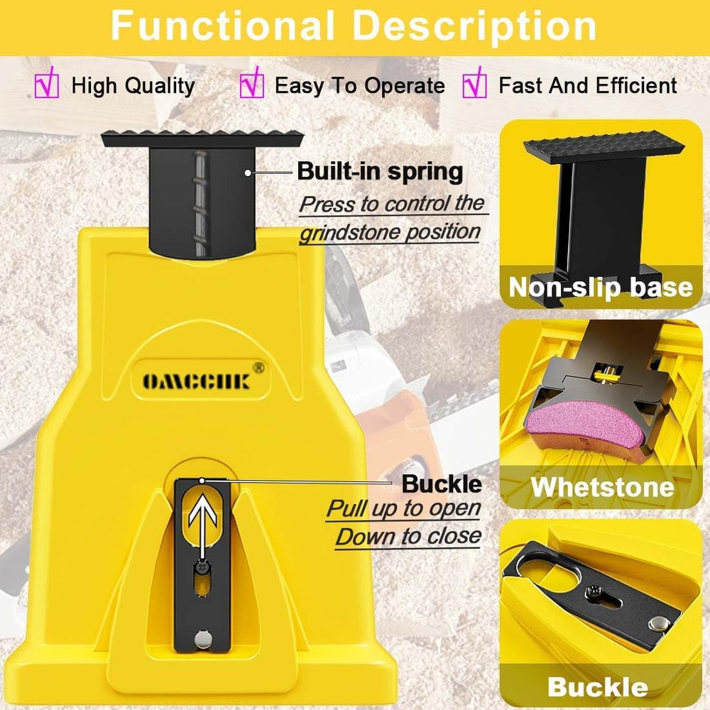 Side view of the Dekvoraq Chainsaw Sharpener
