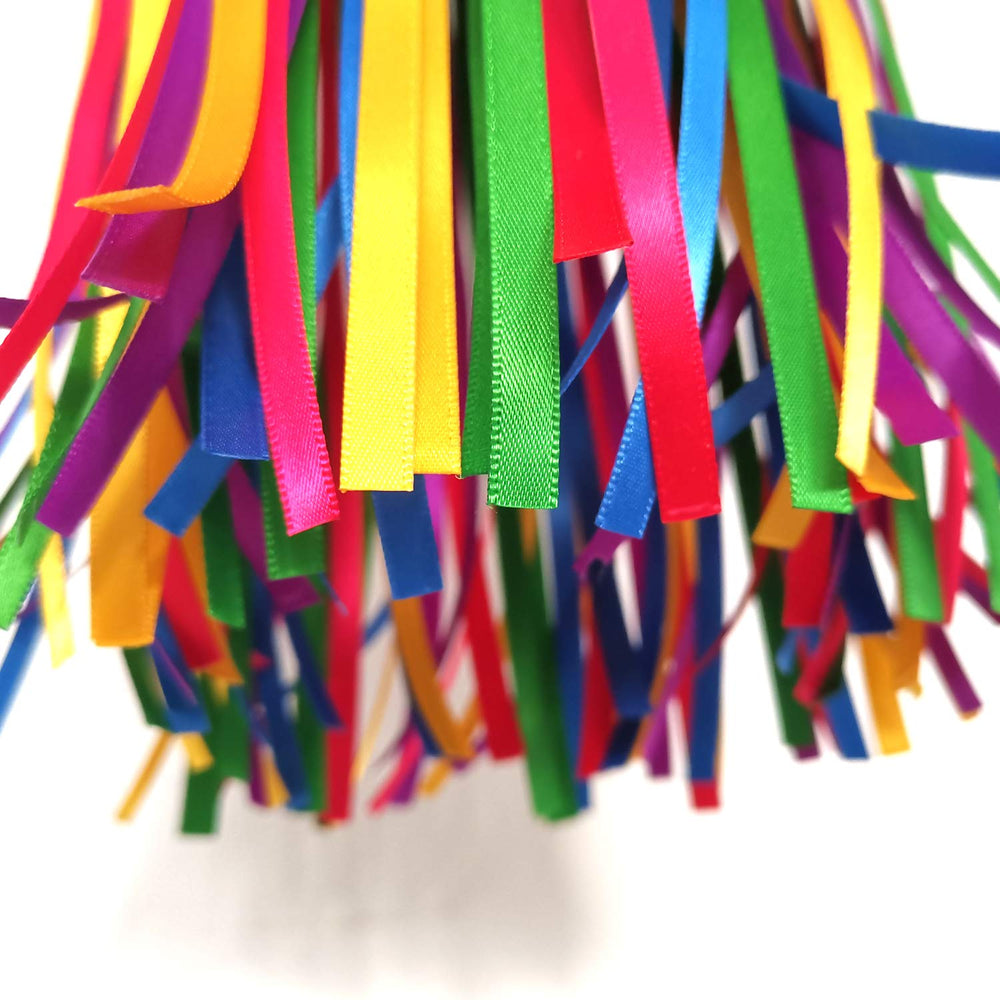 Side view of the EONBES Satin Ribbon Windsock with vibrant colors