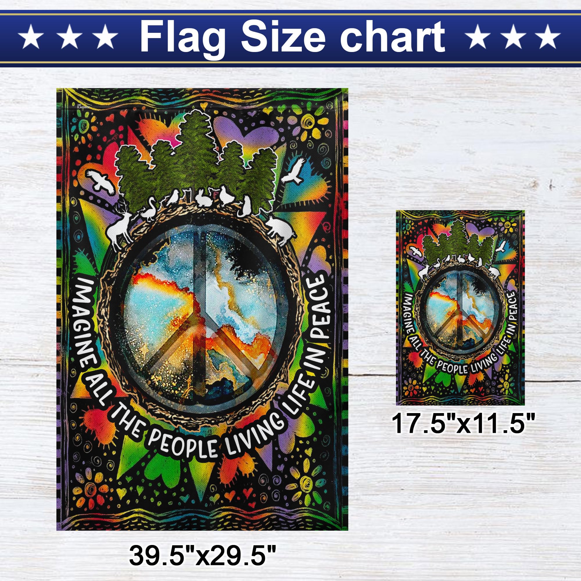 Side view of the FLAGWIX Hippie House Flag