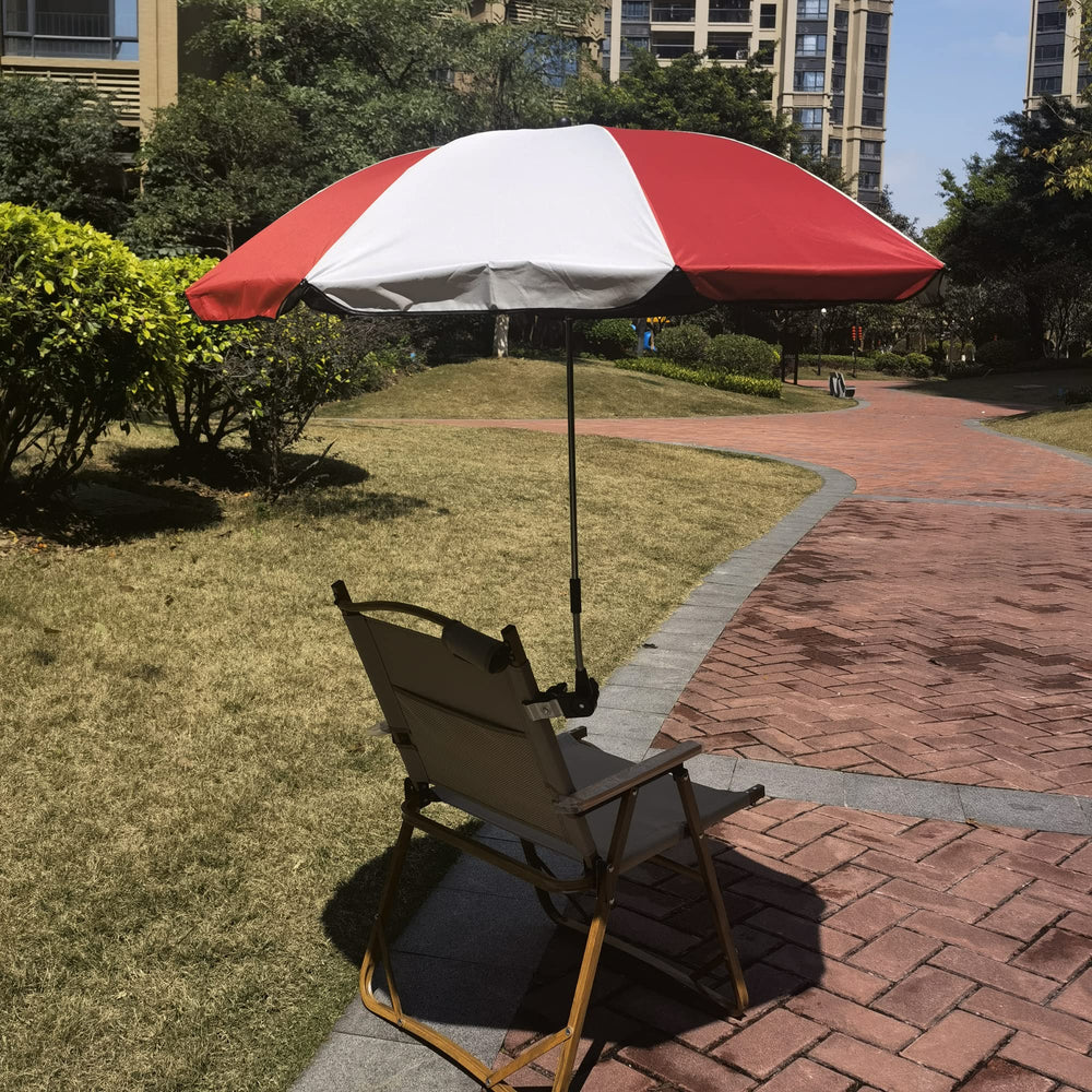 Side view of the GRANDMEI Beach Chair Umbrella showing its size