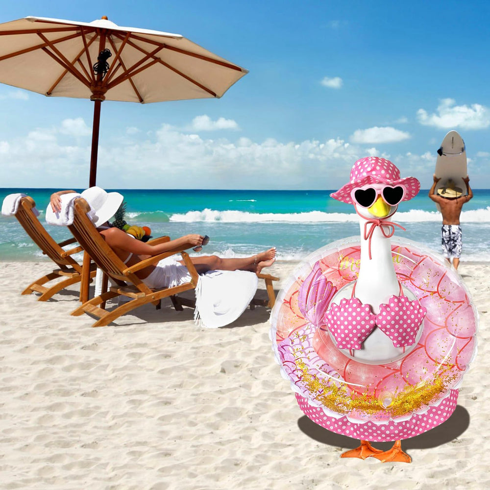Side view of the Hawaiian goose costume with accessories