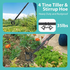 Side view of the Ihomepark Garden Hoe showing the sharp blade