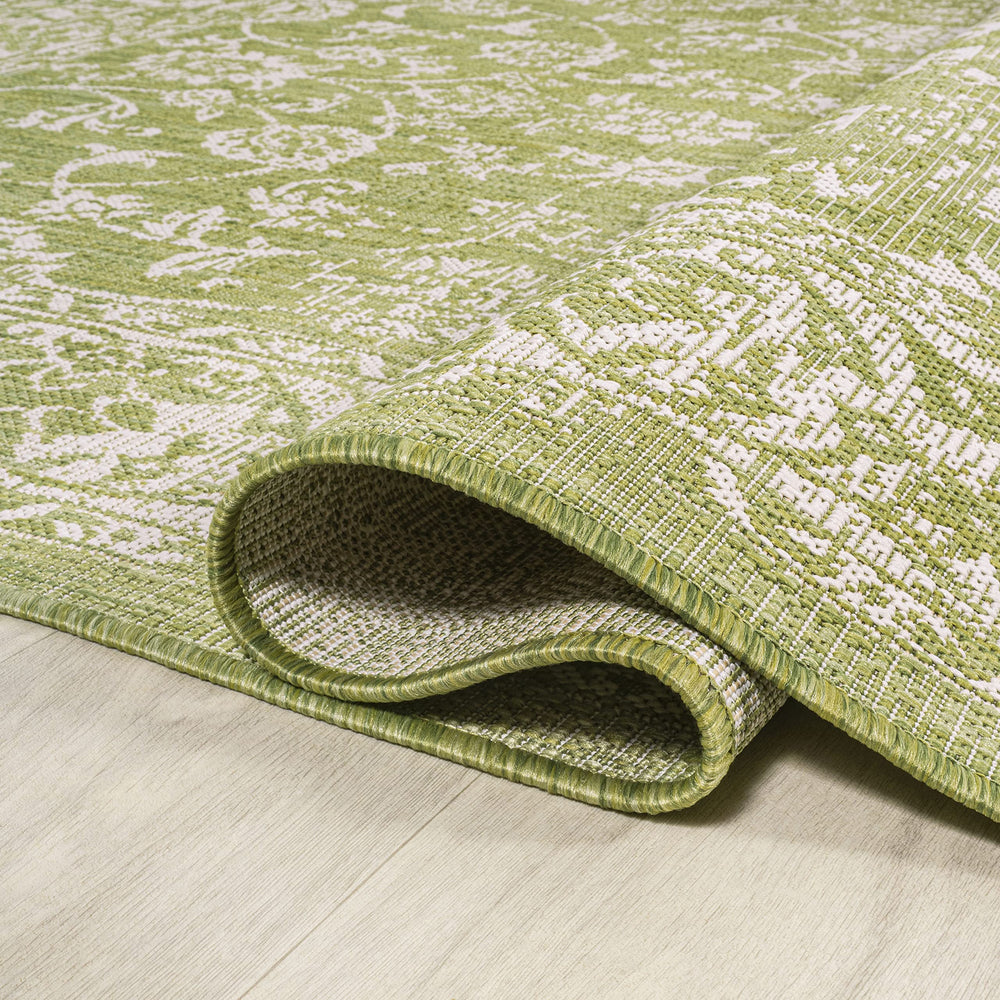 Side view of the JONATHAN Y Weave Floral Runner Rug