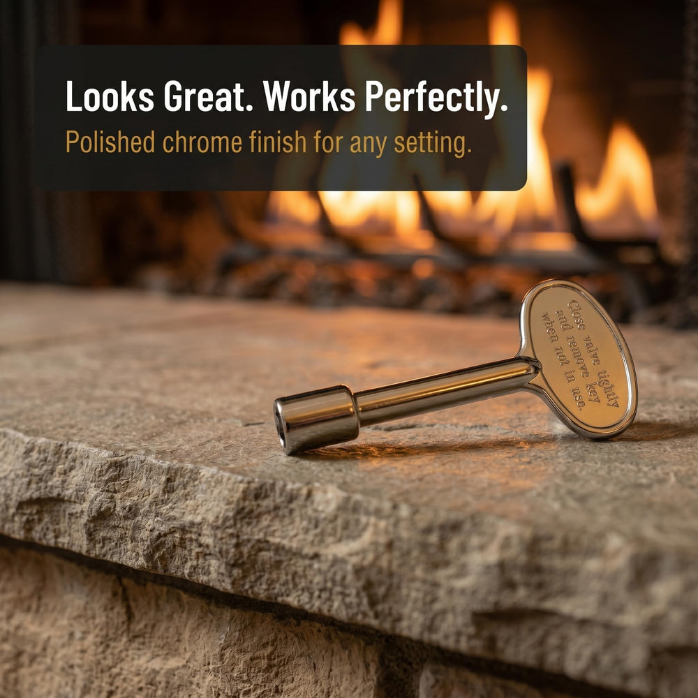 Side view of the Midwest Hearth gas valve key demonstrating length