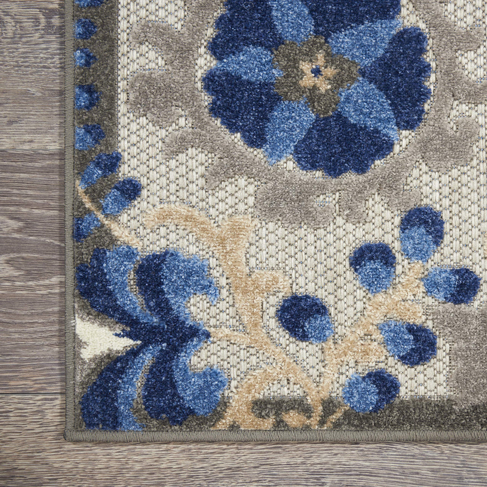 Side view of the Nourison Aloha Area Rug showing its floral design