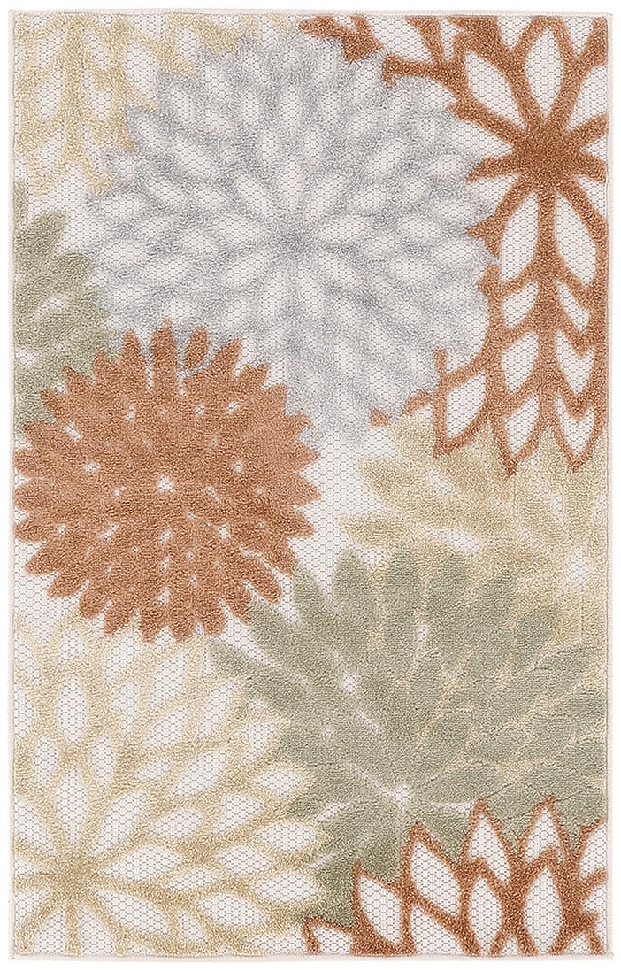 Side view of the Nourison Aloha Area Rug showing its thickness