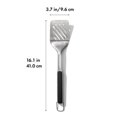 Side view of the OXO Grilling Turner highlighting its double-bend design