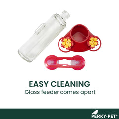 Side view of the Perky-Pet Window-Mounted Glass Hummingbird Feeder