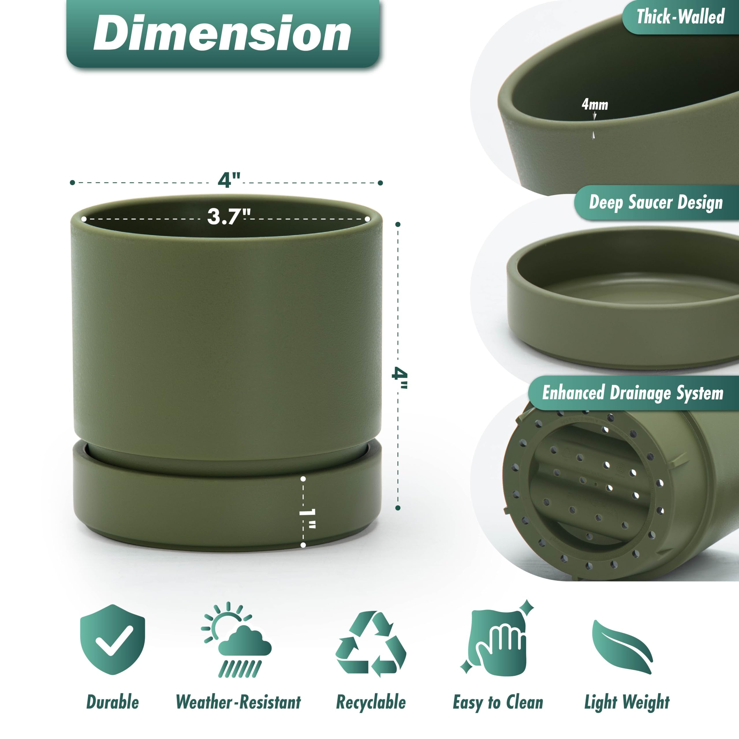 Side view of the Phoenix Vine Olive Planter Pot