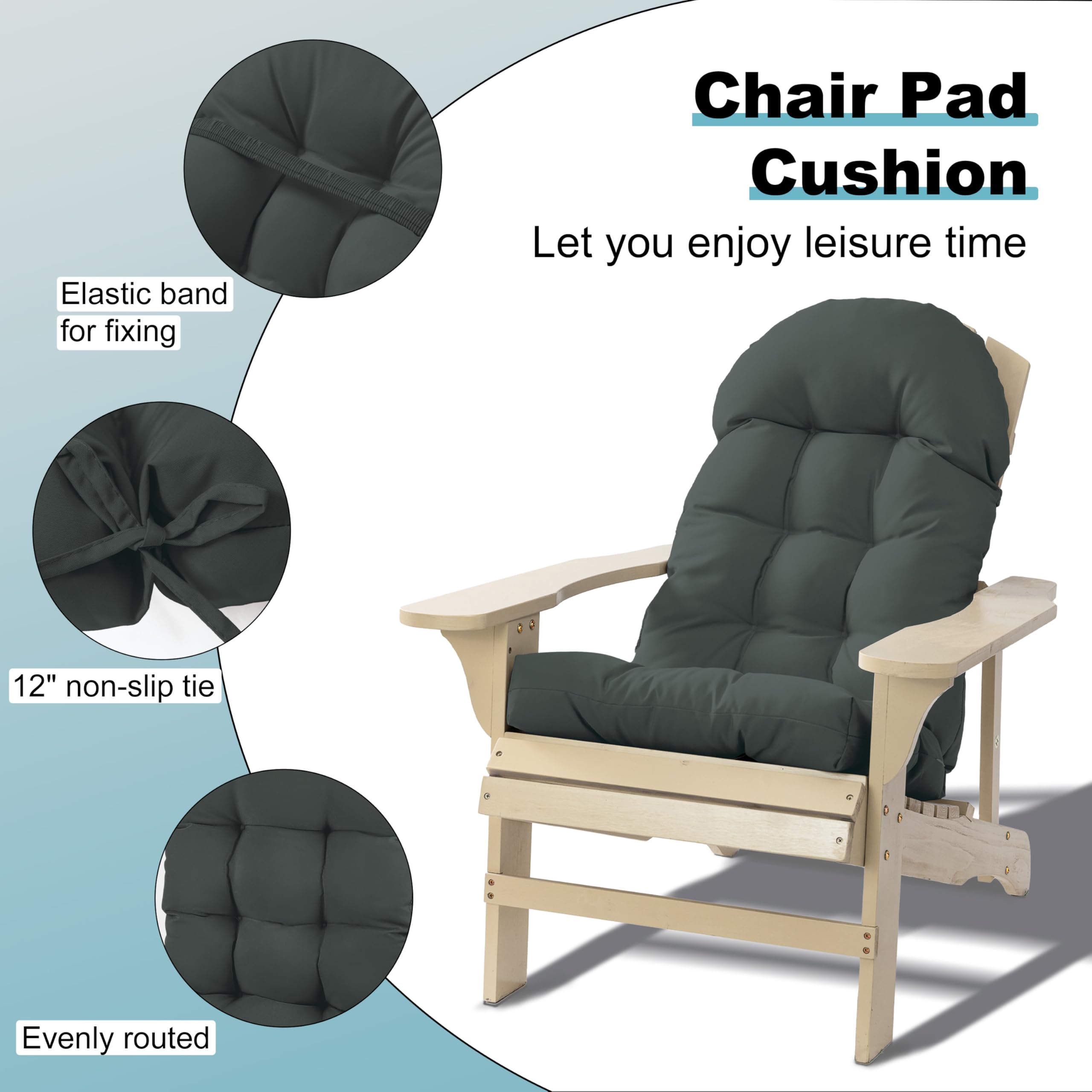 Side view of the PNP HWJIAJU Adirondack Chair Cushion showing thickness