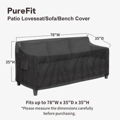 Side view of the PureFit Couch Cover showing size and fit