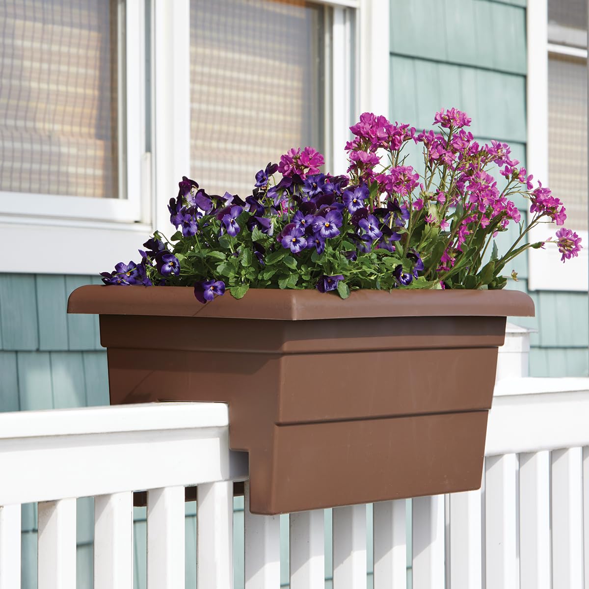 Side view of the Root & Vessel 24 Inch Railing Planter Box