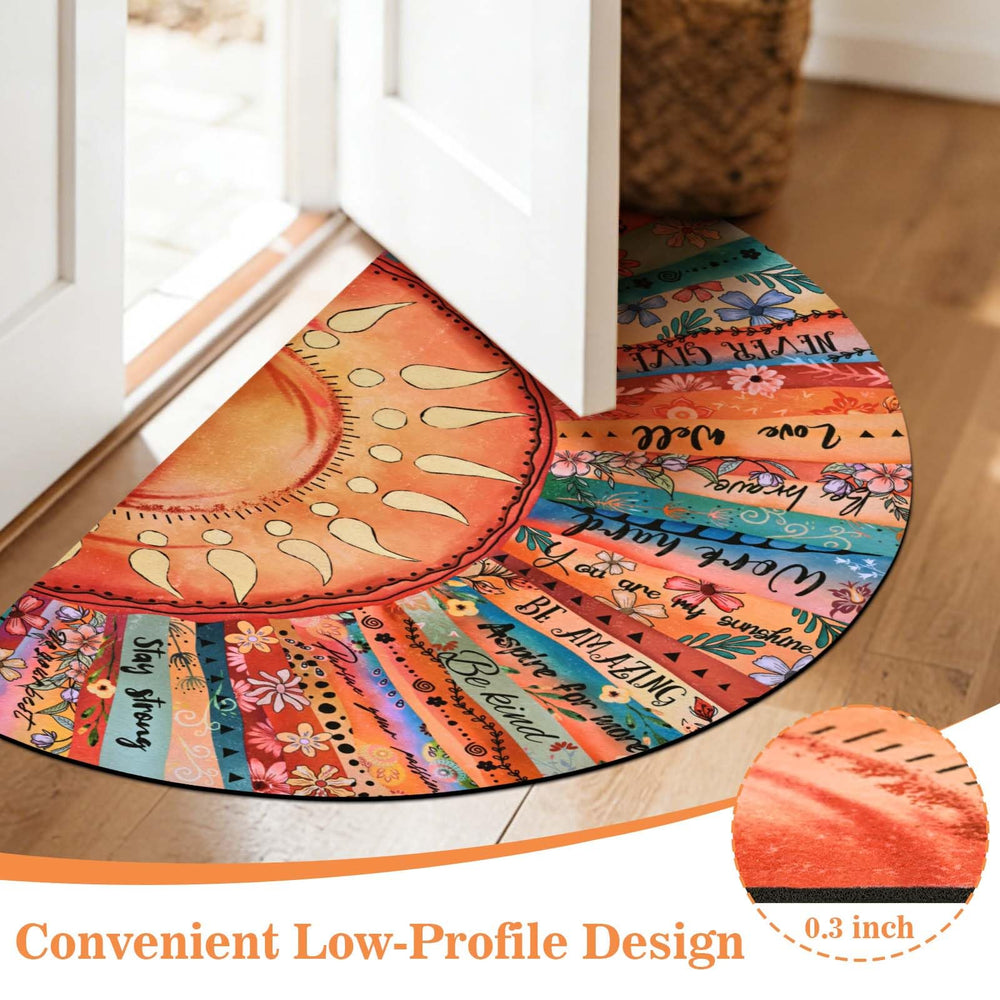 Side view of the semicircular shape of the doormat