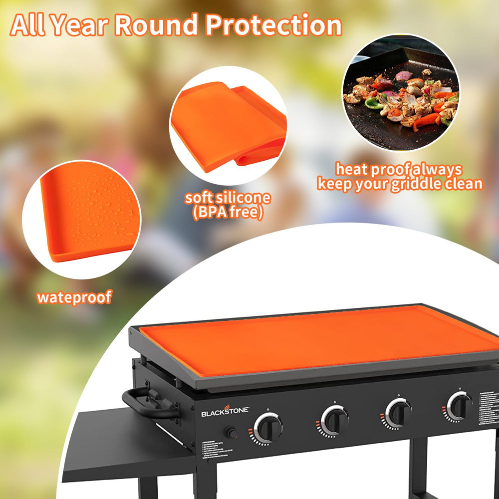 Side view of the silicone cover for Blackstone grill