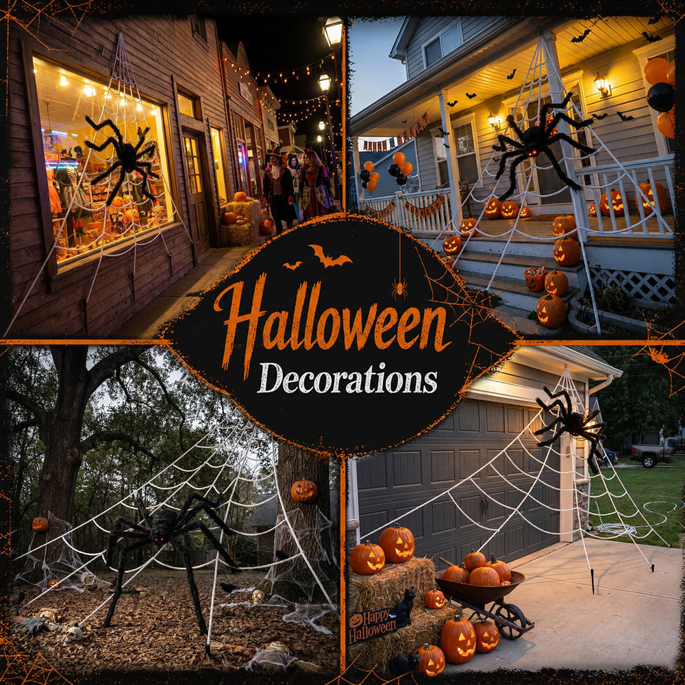 Side view of the spider web layout in a garden setting
