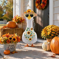 Side view of the TAKEALOOKO Fall Goose Outfit with matching bib
