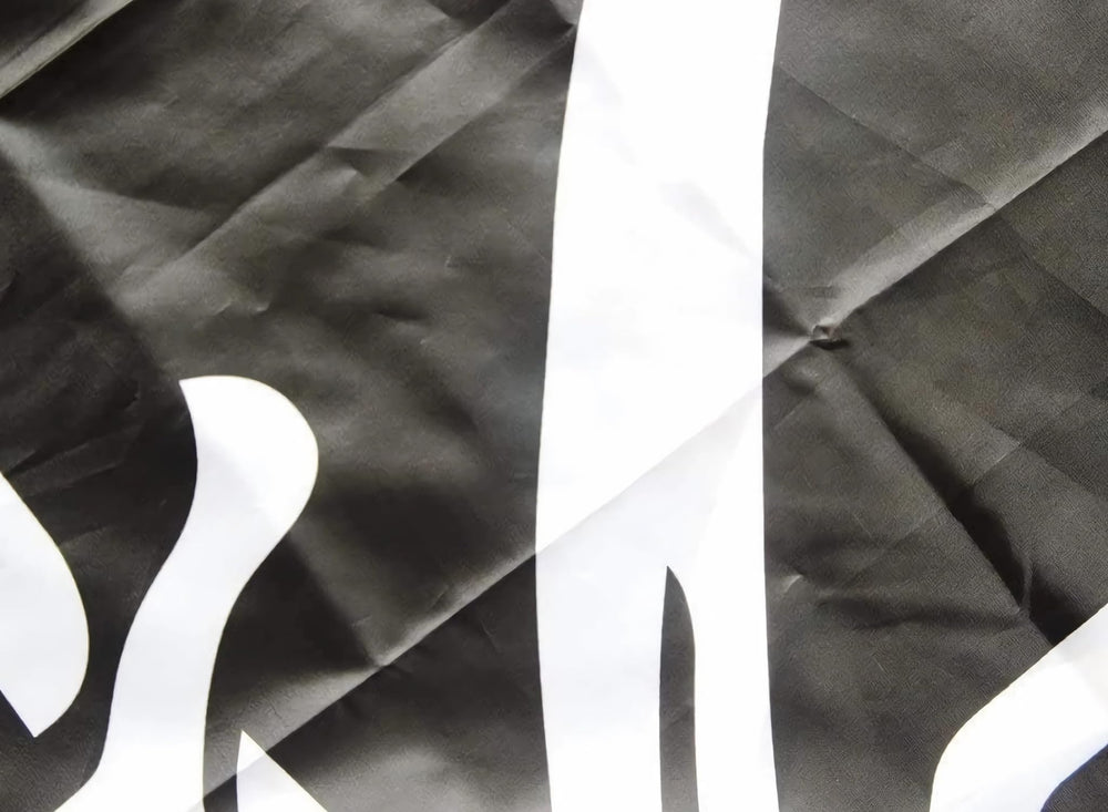 Side view of the Time Roaming Pirate Flag waving in the breeze