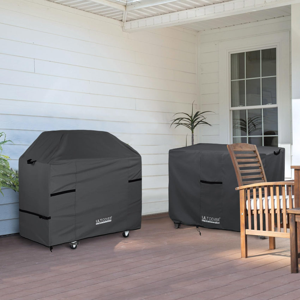 Side view of the ULTCOVER grill cover showing fit