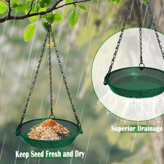 Side view of the VIHSIPR Hanging Platform Bird Feeder