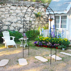 Side view of THORISE Metal Pergola Arbor showing arch structure