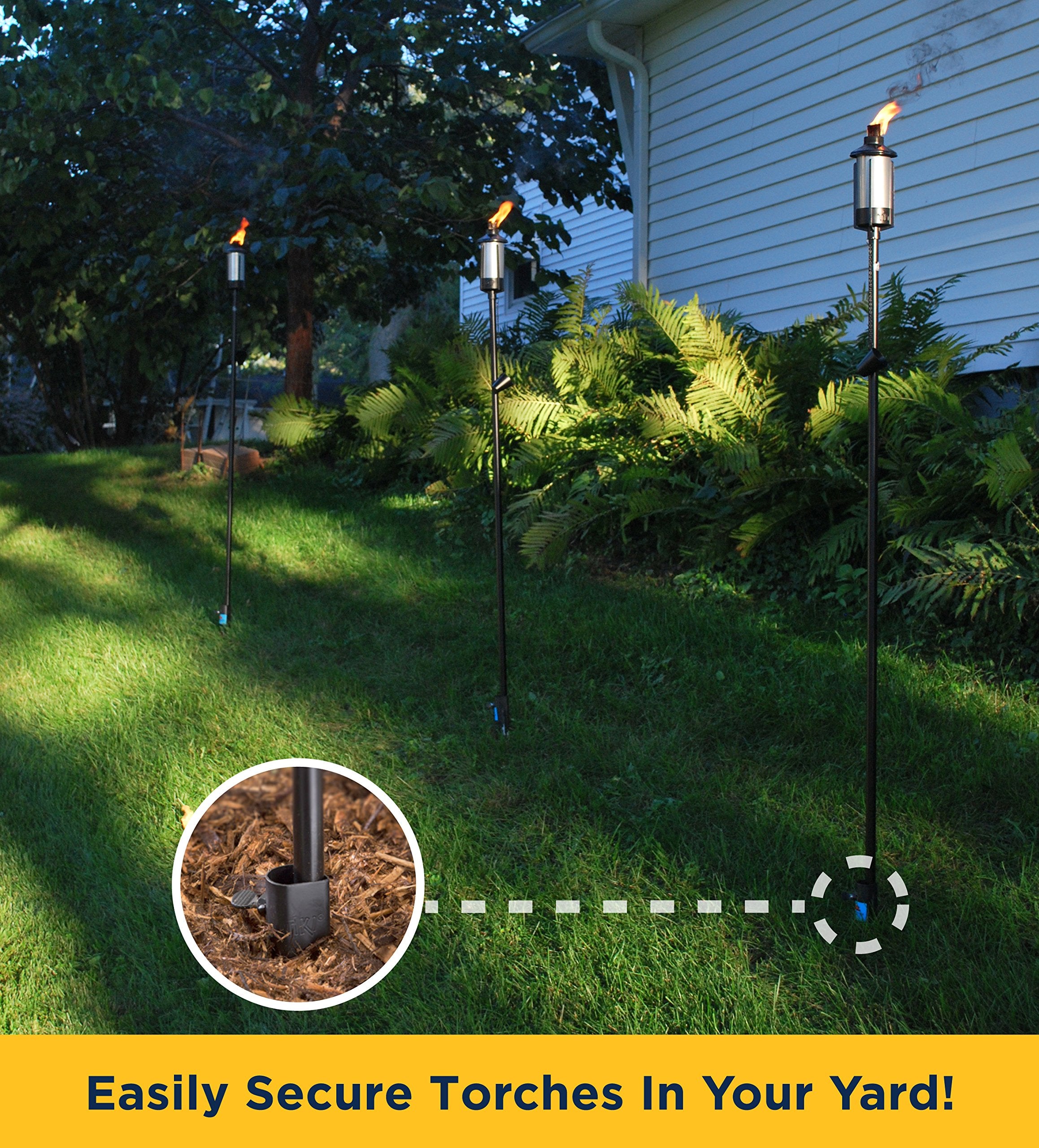 Side view of TIKI Torch Stake showing durable metal construction