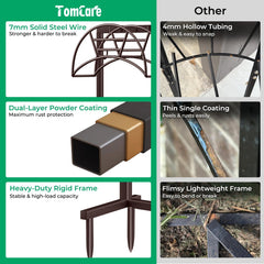 Side view of TomCare Garden Hose Holder with 4 spikes