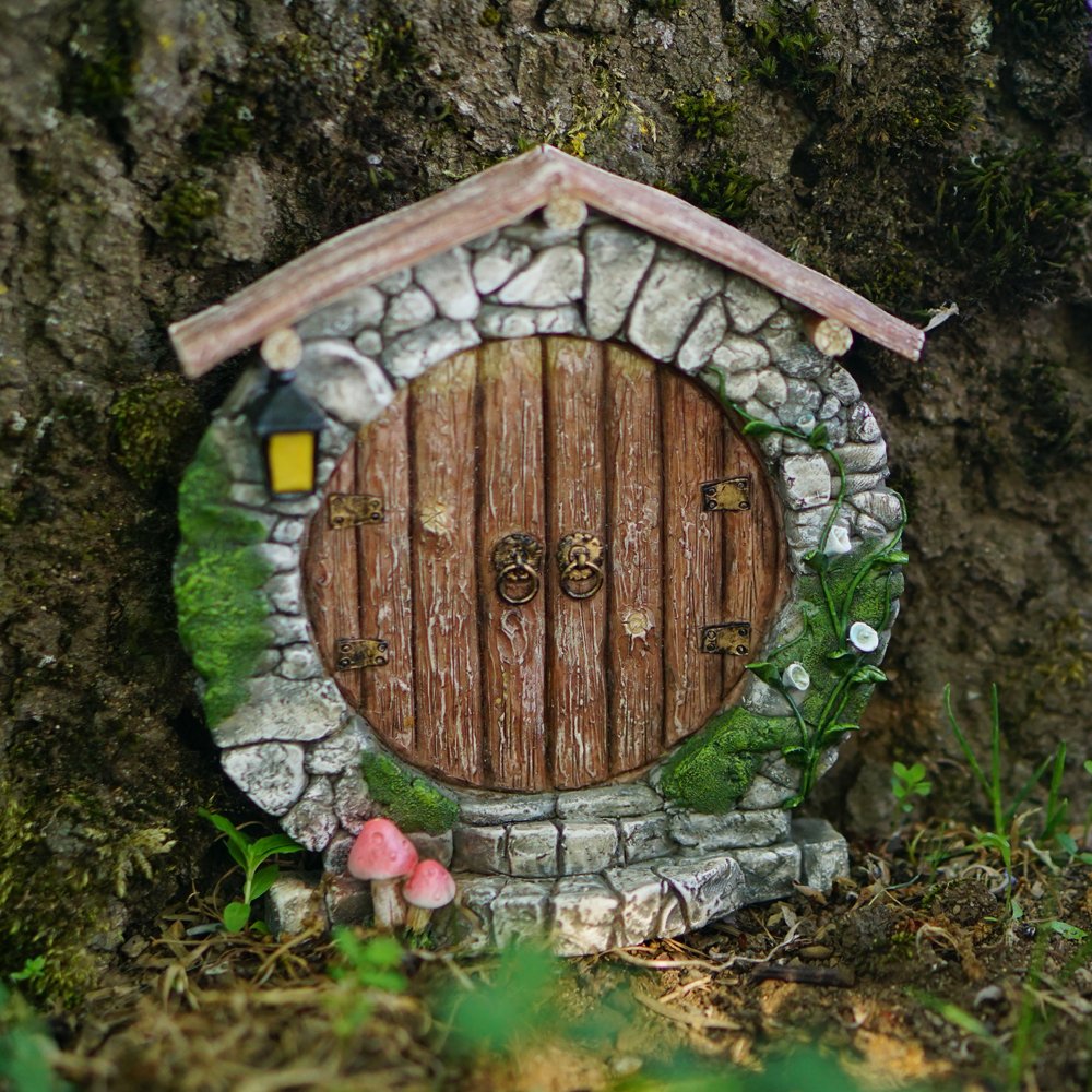 Side view of Top Collection Fairy Garden Door Decor showcasing intricate details