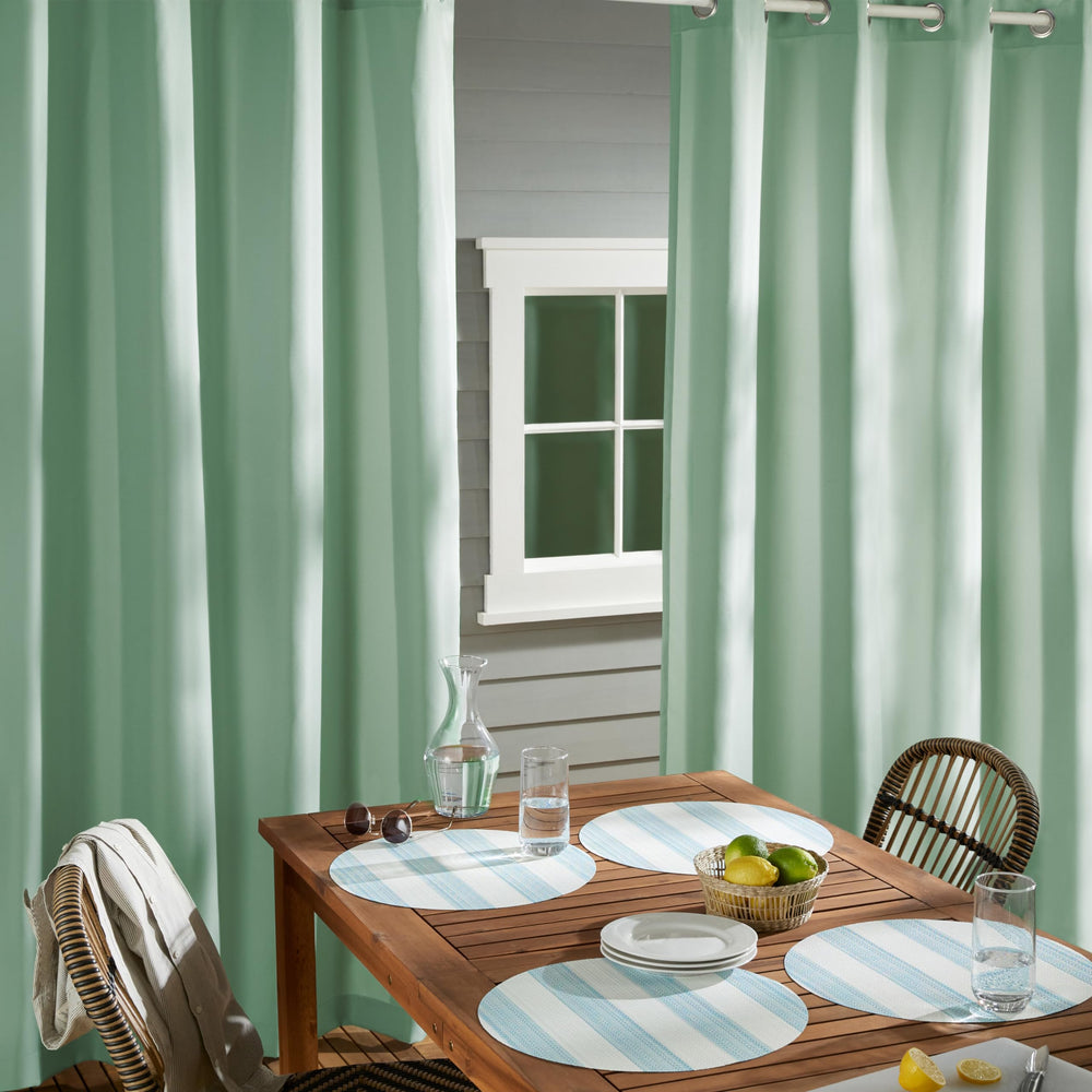 Side view of TOWN & COUNTRY BASICS Heavyweight Outdoor Curtains