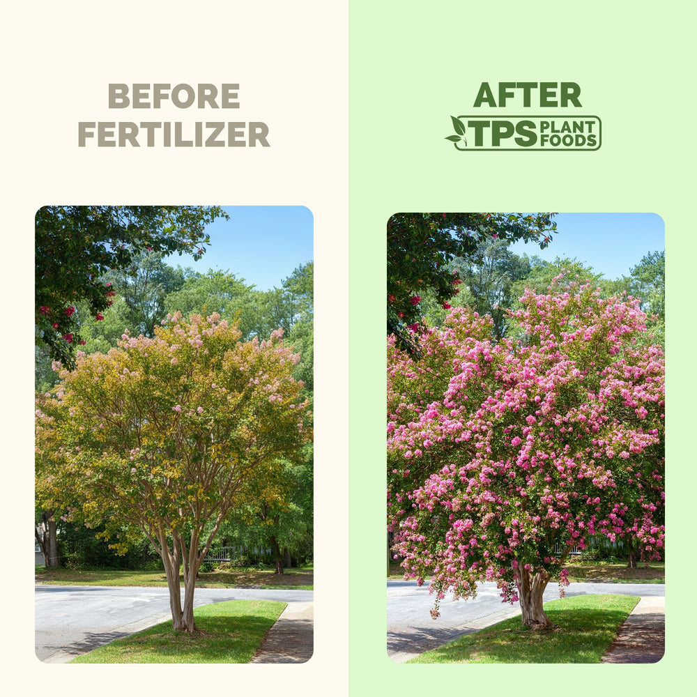 Side view of TPS NUTRIENTS Crepe Myrtle Fertilizer bottle