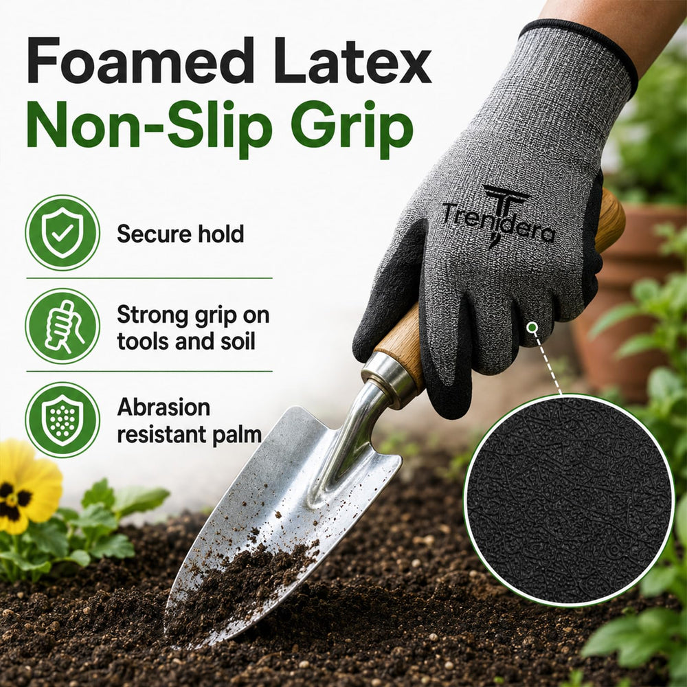 Side view of Trendara garden gloves in use