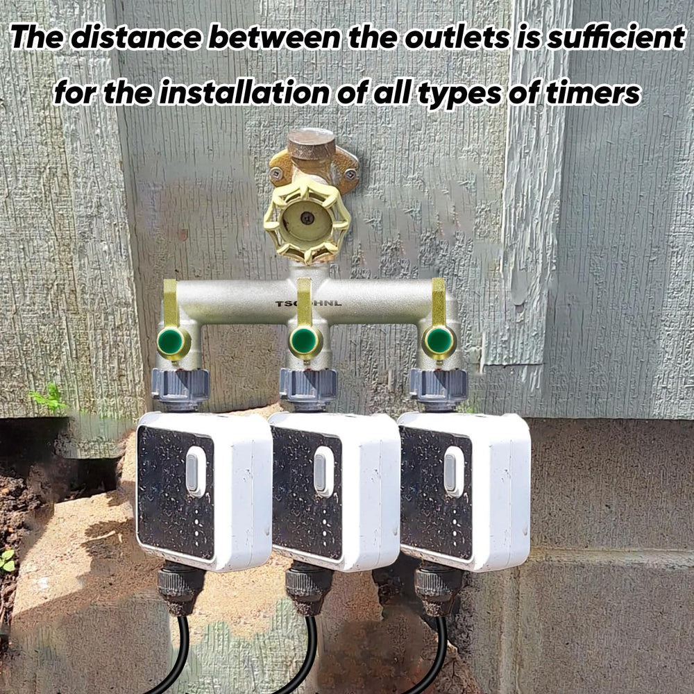 Side view of TSGOHNL heavy duty brass hose splitter