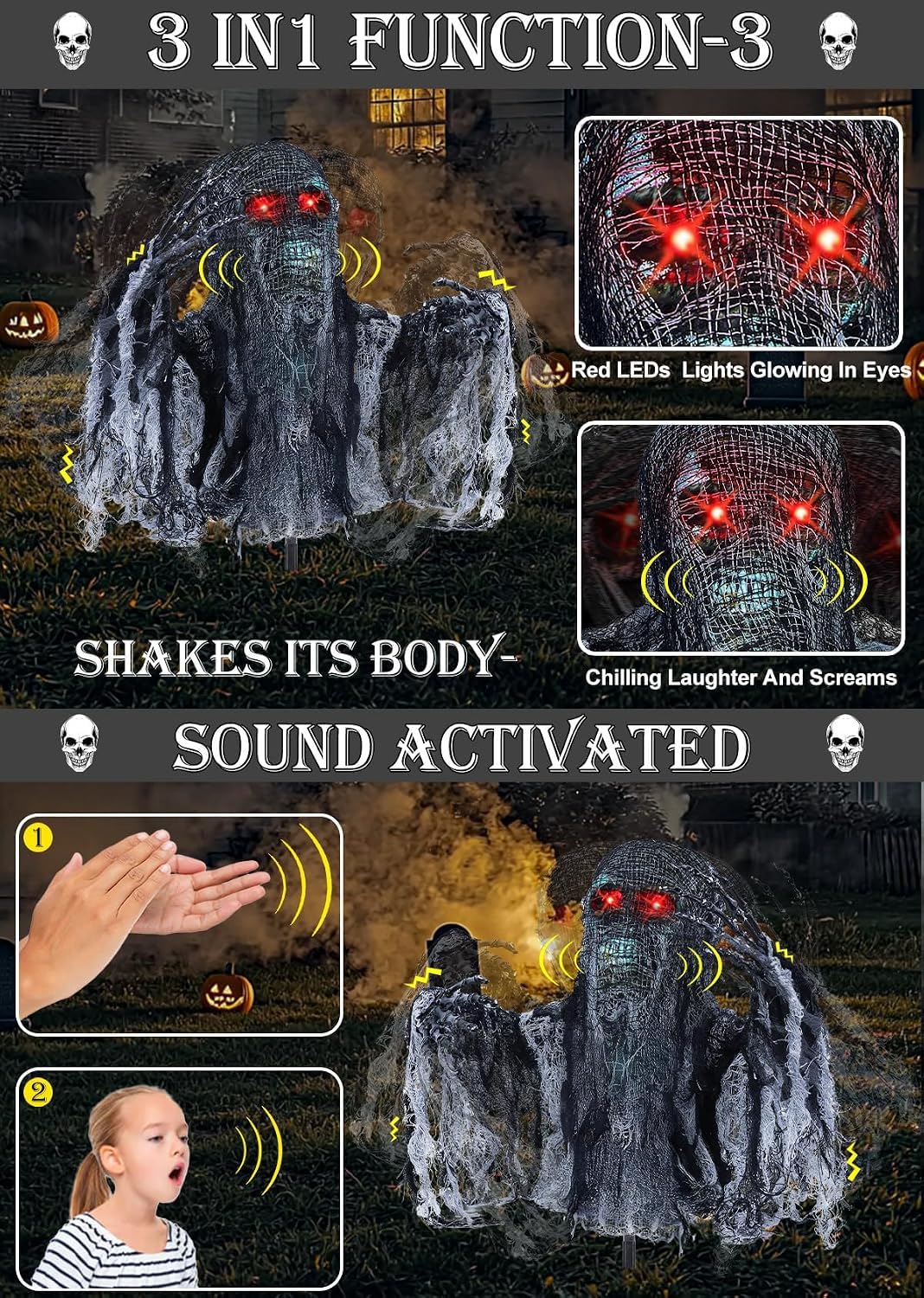 Side view of TURNMEON Zombie Groundbreaker showing arm movement