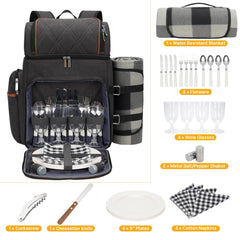 Side view of TwentyNext picnic backpack with wine holder