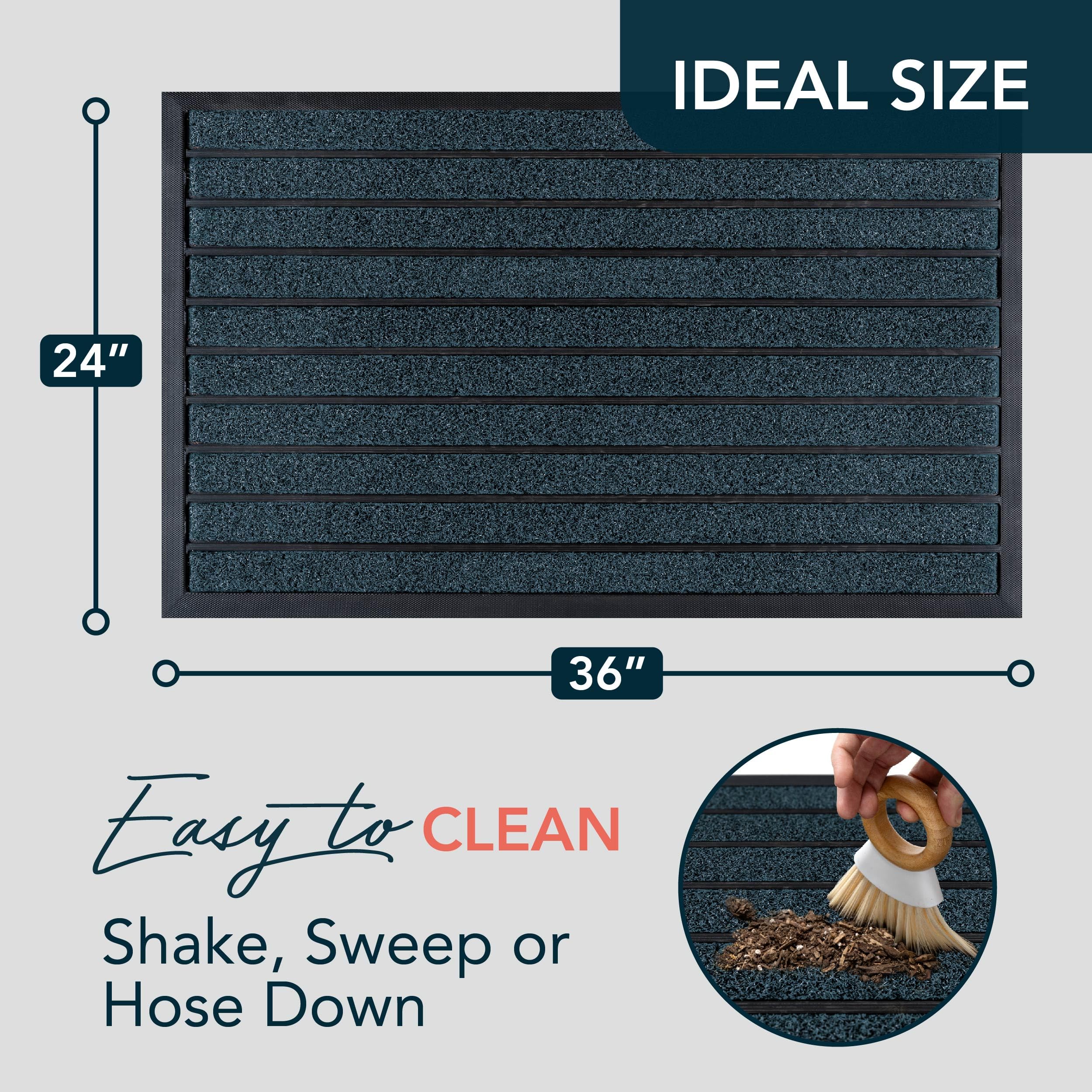 Side view of ubdyo Extra Durable Door Mat showcasing rubber backing