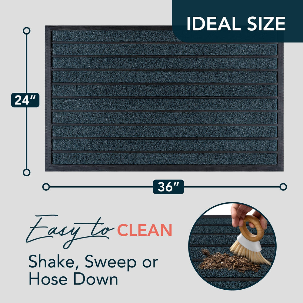 Side view of ubdyo Extra Durable Door Mat showcasing rubber backing