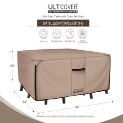 Side view of ULTCOVER Waterproof Patio Furniture Cover 54L x 54W