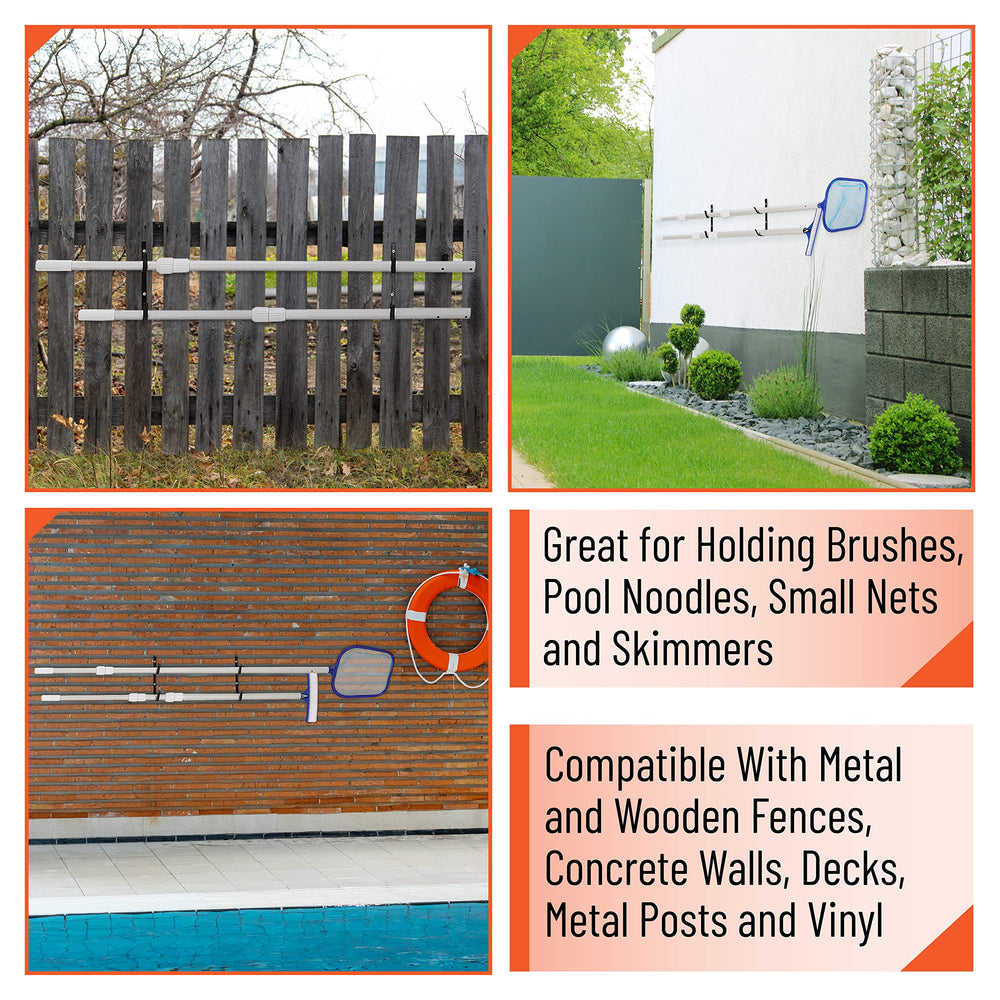 Side view of UNCO Pool Pole Hanger showing hook design