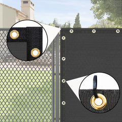 Side view of UPGRADE Fence Privacy Screen installed on a fence