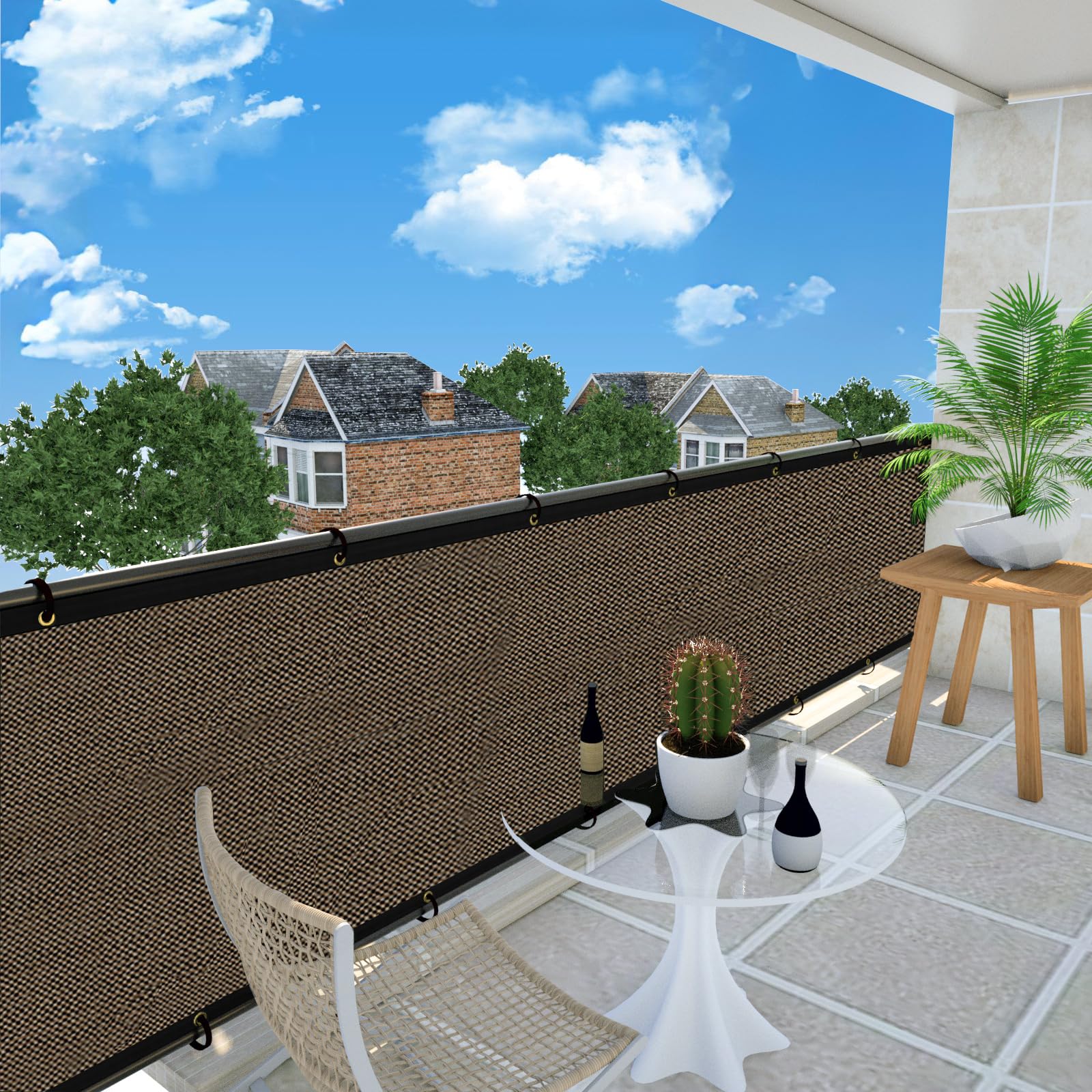 Side view of UPGRADE Privacy Screen installed on a fence