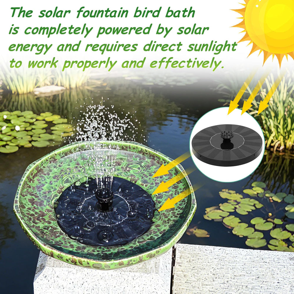 Side view of UPSJYJ bird bath fountain showing its 9-angle design
