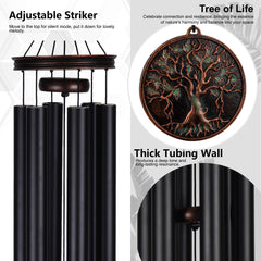 Side view of Vanquer 46" Wind Chimes hanging outdoors