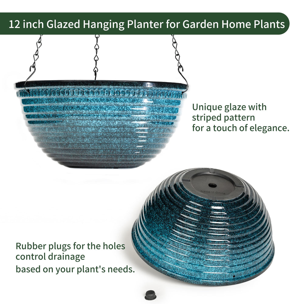Side view of Vanslogreen 12 Inch Hanging Planter