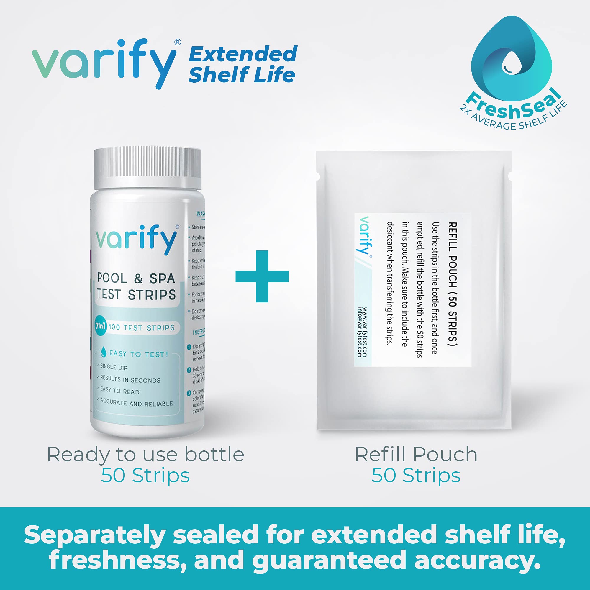 Side view of VARIFY Pool Test Strips container