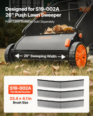 Side view of VEVOR 26 inch lawn sweeper brush