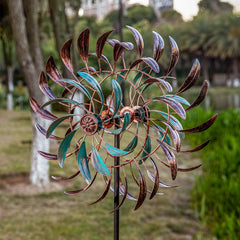 Side view of VEWOGARDEN 66-inch wind spinner with dual blades