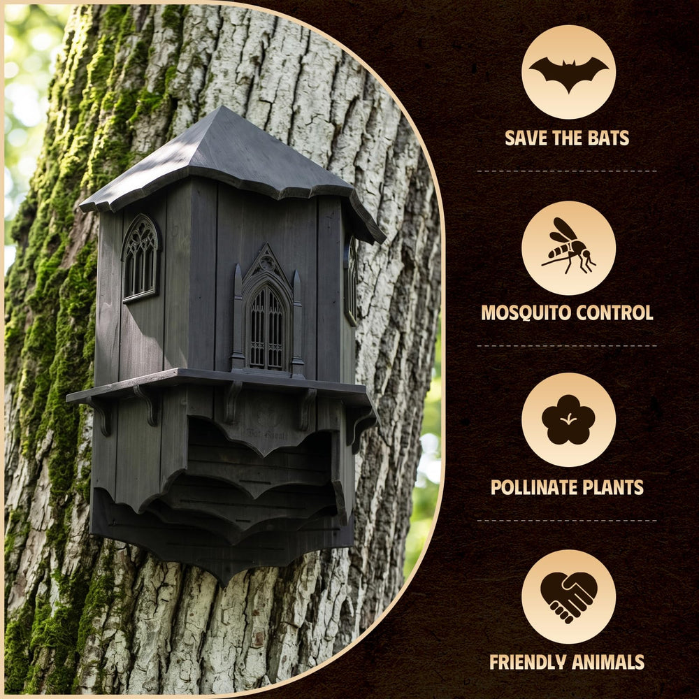 Side view of VIREESR Large Bat House showing construction